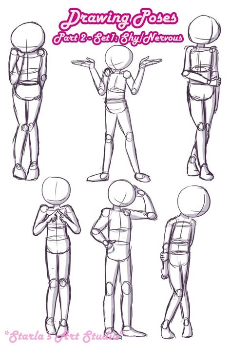 Shy Poses Here Is A Quick Reference Page For Shy Or Nervous Poses For