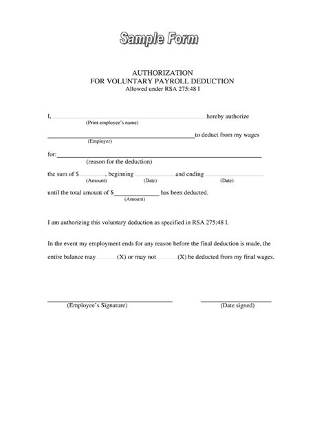 Payroll Deduction Form Fill Out And Sign Printable Pdf Template