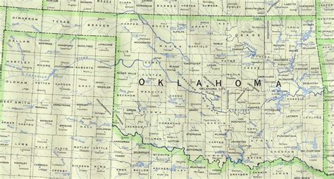 Detailed Map Of Oklahoma State Oklahoma State Detailed Map Vidiani Com Maps Of All