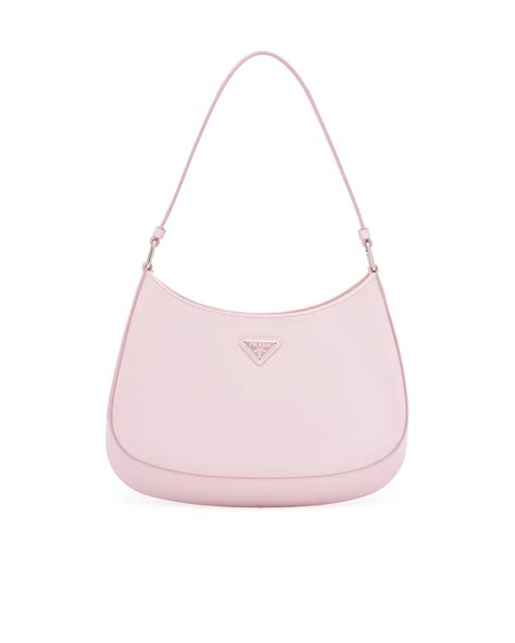Alabaster Pink Prada Cleo Brushed Leather Shoulder Bag Prada