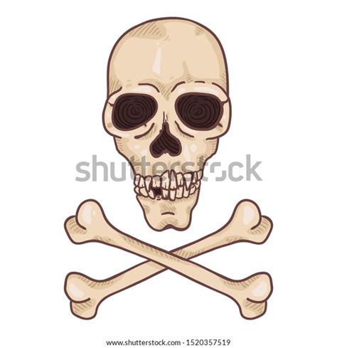 Vector Cartoon Skull Crossbones Illustration Pirates Stock Vector