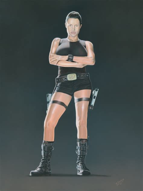 The cradle of life (2003) movie. Angelina Jolie (Tomb Raider, front-on) - Mark Davison Art