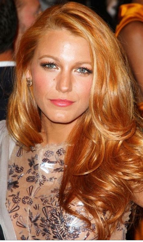 Blake Lively With Copper Hair Color Blonde Hair With Highlights