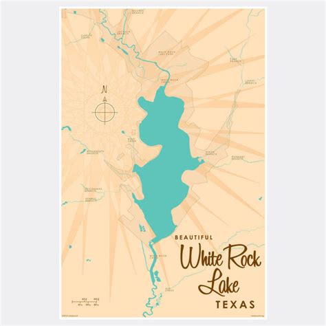White Rock Lake Texas Paper Print Lakebound®