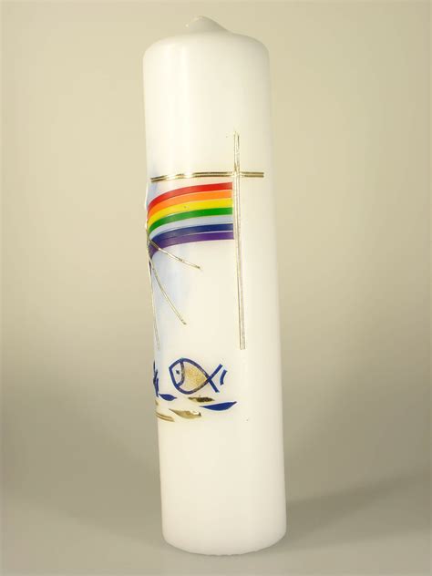 Tauben waren eines der lieblingsmotive picassos. Tischkerze - Taube, Regenbogen & Fisch