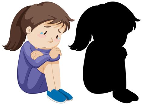 Sad Little Girl Vector Art Icons And Graphics For Free Download