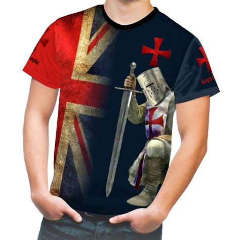 Medieval Knights Templar Sublimated Mens Sport Mesh Tee T Shirt