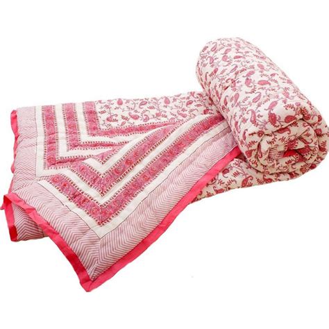 jaipuri designer hand block print reversible single bed quilt quilt bedding hand block print