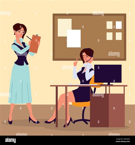 Personal Assistants Taking Notes Stock Vector Image And Art Alamy