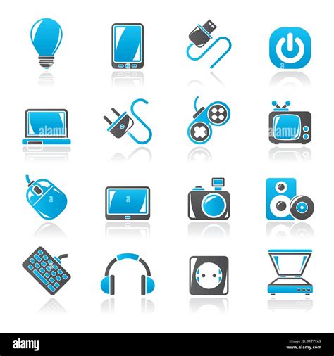 Electronic Devices Objects Icons Vector Icon Set Stock Vector Image