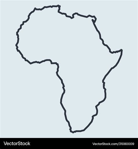 Africa Map Logo Line Icon Simple Symbol In Flat Vector Image