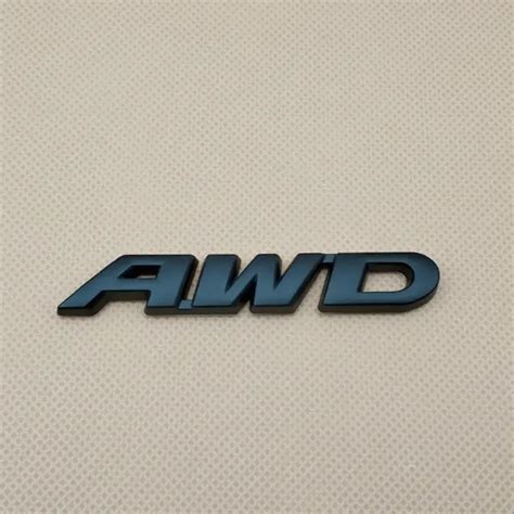 3d Metal Matte Black Awd Letters Logo Badge Car Rear Trunk Emblem