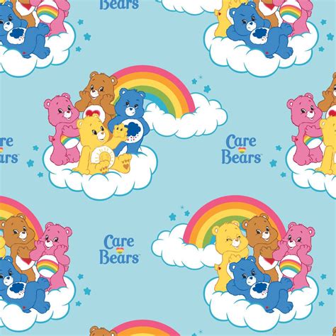Care Bears Rainbow In Blue Care Bear Logo Rainbows Cloud