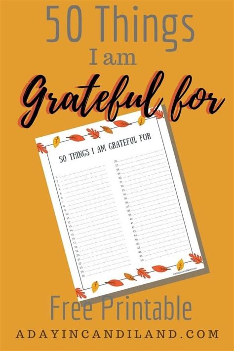 Grateful List 50 Things To Be Grateful For A Day In Candiland