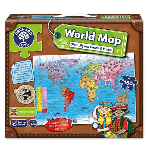 Orchard Toys World Map Puzzle And Poster 150 Pieces Uk
