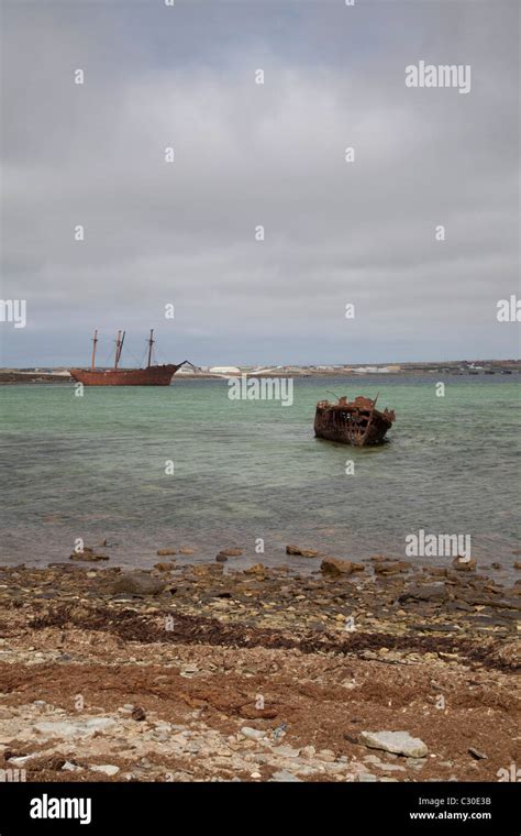 The Rusting Shipwrecks Of The Lady Elizabeth Port Stanley East