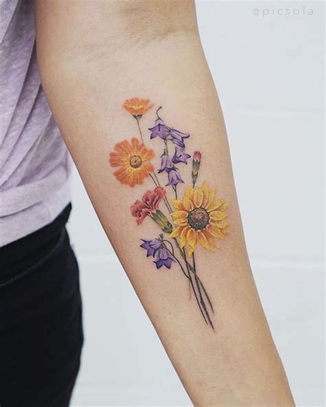 30 Beautiful Carnation Flower Tattoo And Violet Flower Tattoo