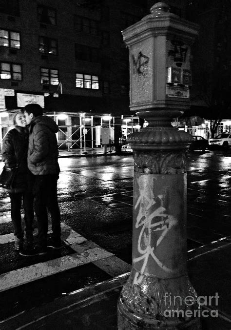 Kissing Couple Night New York City Photograph By Miriam Danar