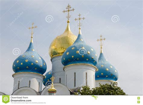 Domes Of The Assumption Cathedral Of The Trinity Sergius Lavra