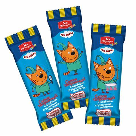 Сырок творожный глазированный Свитлогорье "Три кота" с вареным Картинка - Сырок творожный глазированный Свитлогорье "Три кота" с вареным