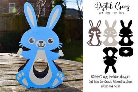Bunny Rabbit Easter egg holder design SVG / DXF / (1231787)