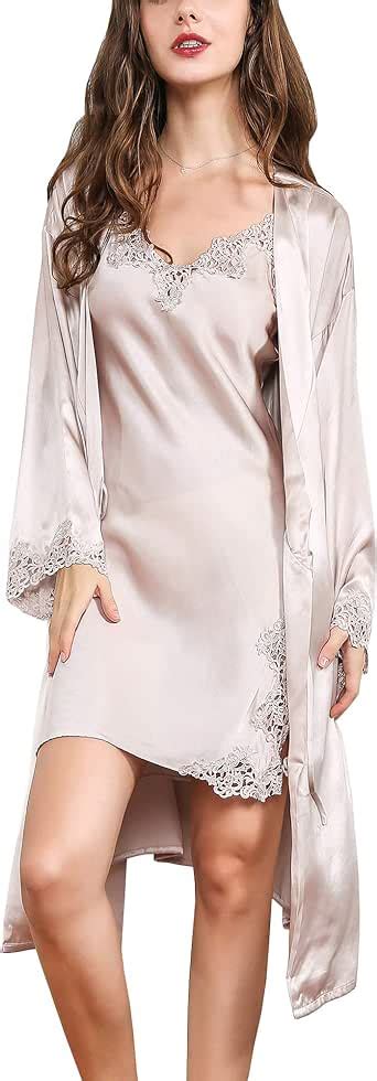 Dissa Women 100 Silk Negligee And Nightdress Dress Long Sleeve S5522 At Amazon Womens Clothing