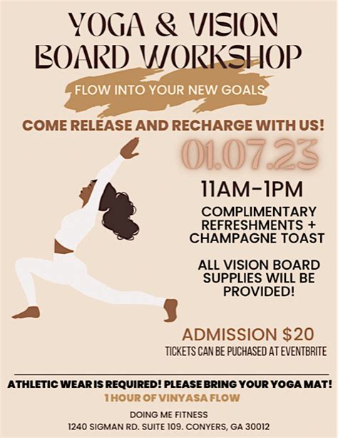 Yoga And Vision Board Workshop Doing Me Fitness Conyers January 7 2023