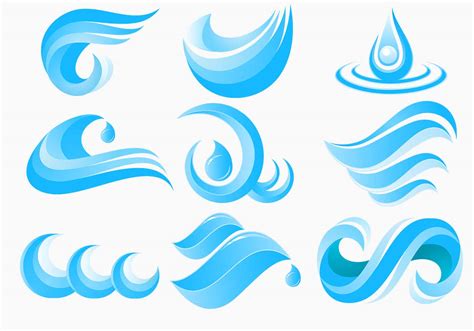 Water And Waves Icons Vectors 35732 Vector Art At Vecteezy