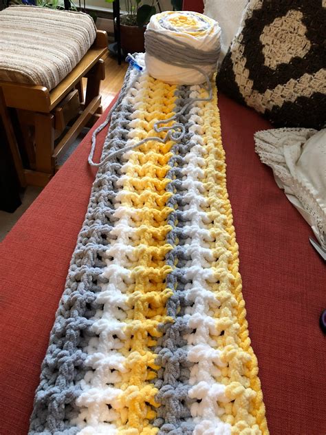 Wip 😊 Bernat Baby Blanket Done In A Waffle Stitch Crochet