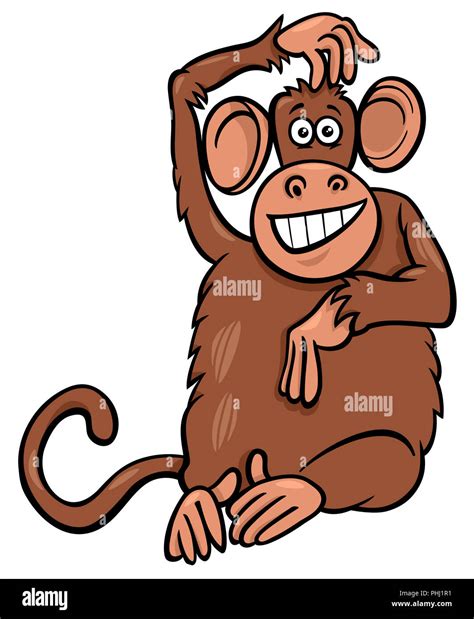 Funny Monkey Animal Character Cartoon Illustration Stock Photo Alamy
