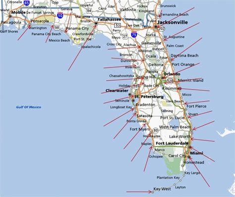 Map Of Florida Beaches On The Gulf Side Free Printable Maps