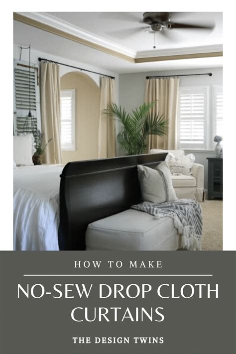 How To Make No Sew Drop Cloth Curtains Diy Project