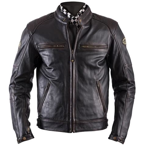 Le blouson de moto fait partie des vêtements pour motards enfin, la veste vintage affiche un design plus sobre, avec parfois des cuirs teintés, un effet vieilli des femmes, des hommes et des enfants, intégrant parfois pour les motardes des textiles extensibles au. Blouson Helstons Track cuir oldies marron, blouson moto ...