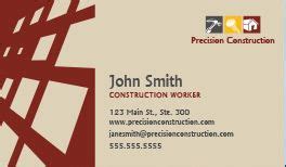 Starting a third party business card business may possibly not be a bad idea. Construction Business Cards | Free Card Design For Builders