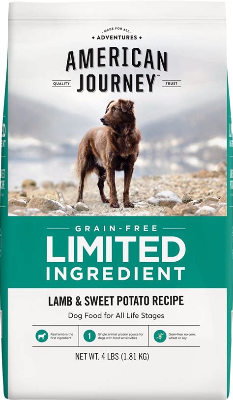 Each recipe is made with a. American Journey Limited Ingredient Grain-Free Lamb ...