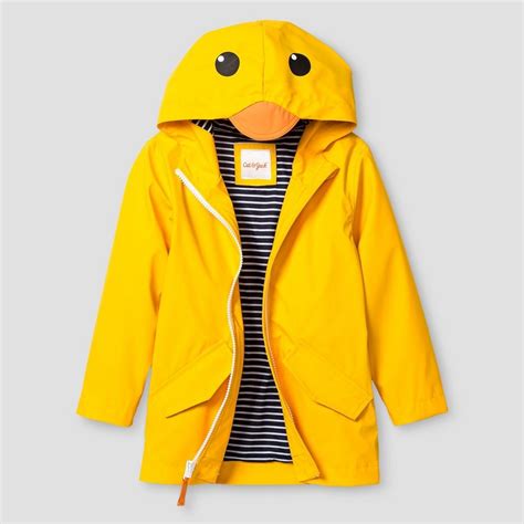 Toddler Duck Hooded Raincoat Cat And Jack Yellow 5t Toddler Boys