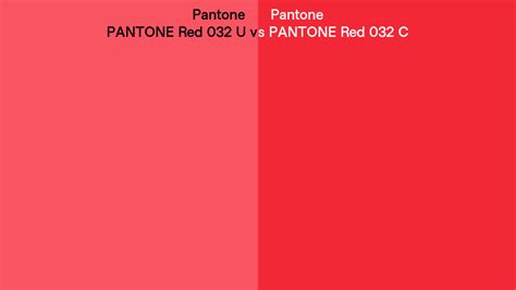 Pantone Red 032 U Vs Pantone Red 032 C Side By Side Comparison