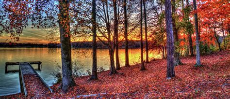 No Eye Has Seen Majestic Fall Sunset Panorama Lake Oconee Georgia