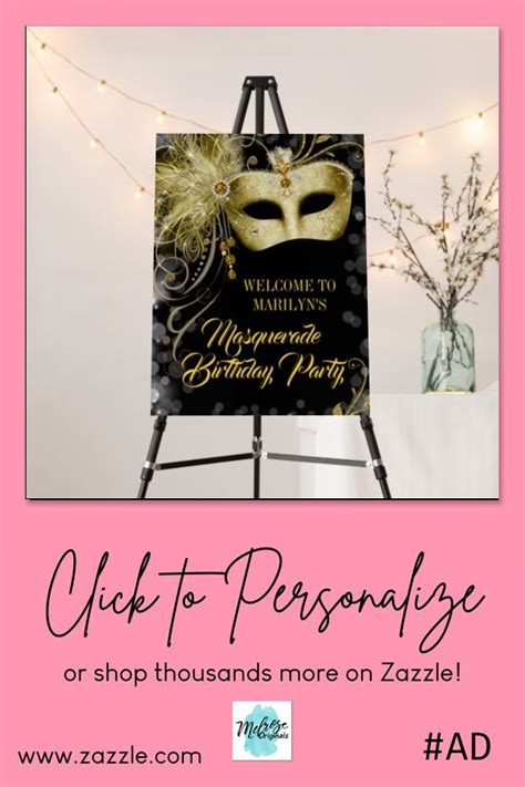 Masquerade Party Welcome Sign Zazzle In 2022 Masquerade Party 15th