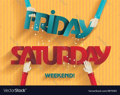 Weekend Coming Flat Design Royalty Free Vector Image