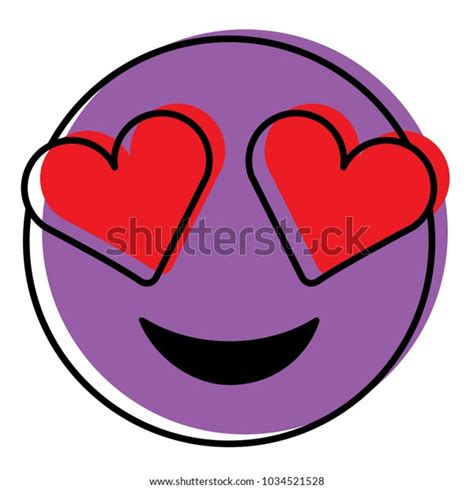 Purple Emoticon Cartoon Face Love Stock Vector Royalty Free