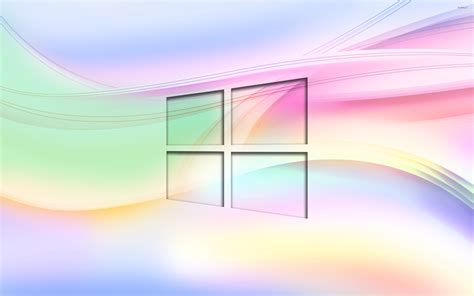 Windows 10 Transparent Logo On Pastel Waves Wallpaper Computer