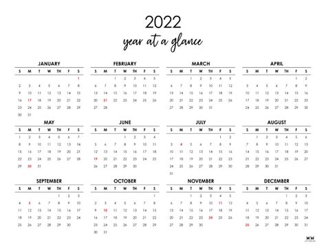Full Year Calendar 2022 2022 Year Calendar Yearly Printable Clinton