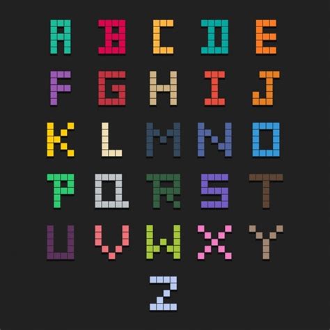 Alfabeto Pixel Vetor Grátis