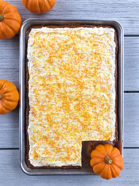 Pumpkin Sheet Cake With Cream Cheese Frosting Recipe Pumpkin Sheet