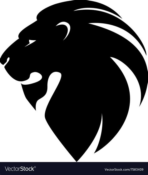 Lion Head In Profile Template Logo Royalty Free Vector Image