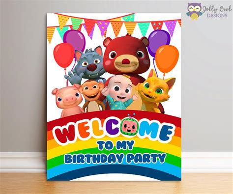 Cocomelon dvd 1 and 2 combo pack. Cocomelon Birthday Party Welcome Sign - Digital File - Jolly Owl Designs