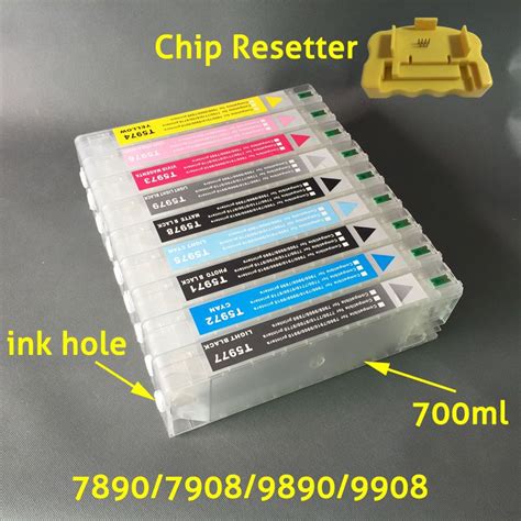 T5961 T5969 1pcs Chip Resetter 9pcs Ink Cartridges Ink Cartridges For