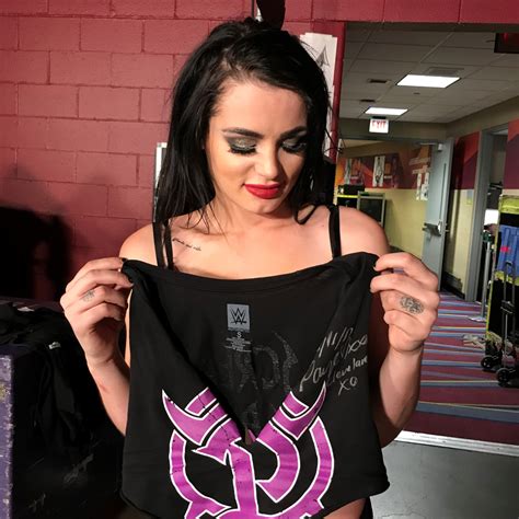 Paige Worn Signed Authentic T Shirt Raw Wwe Auction