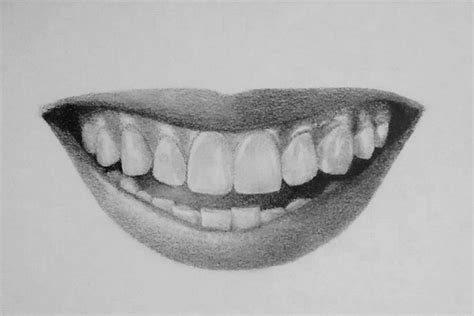 How To Draw Realistic Lips And Teeth With Pencil Rodriguez Therstre